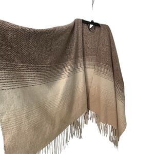 a.n.a Cozy Brown and Tan Knit Poncho